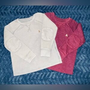 BABY GAP Waffle Knit Crewneck Sweater Bundle Boys 4 Cotton Blend Olive Maroon